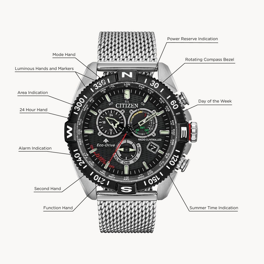 Đồng Hồ Citizen Promaster Navihawk A-T Nam Xám Đen